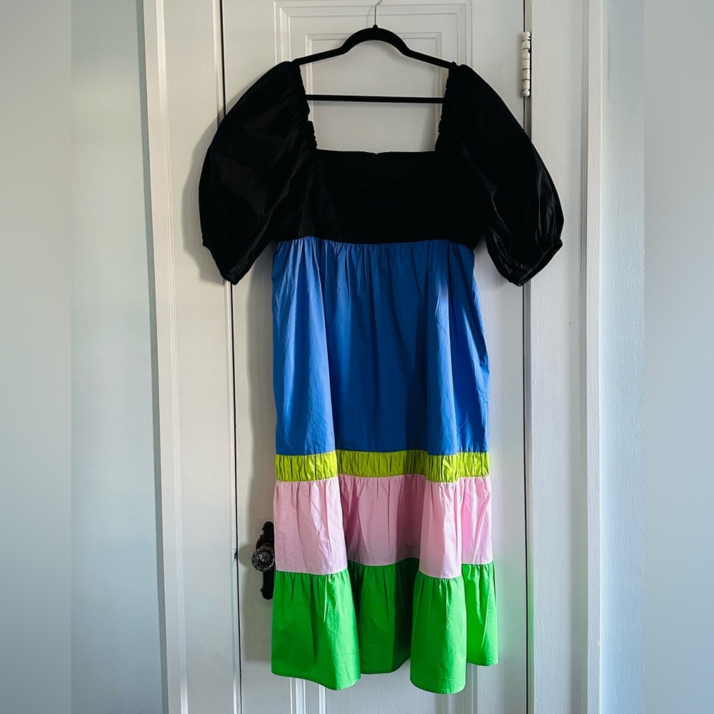 Crosby By Mollie Burch Emerson Midi Colorblock Dress Size Large Retail $288